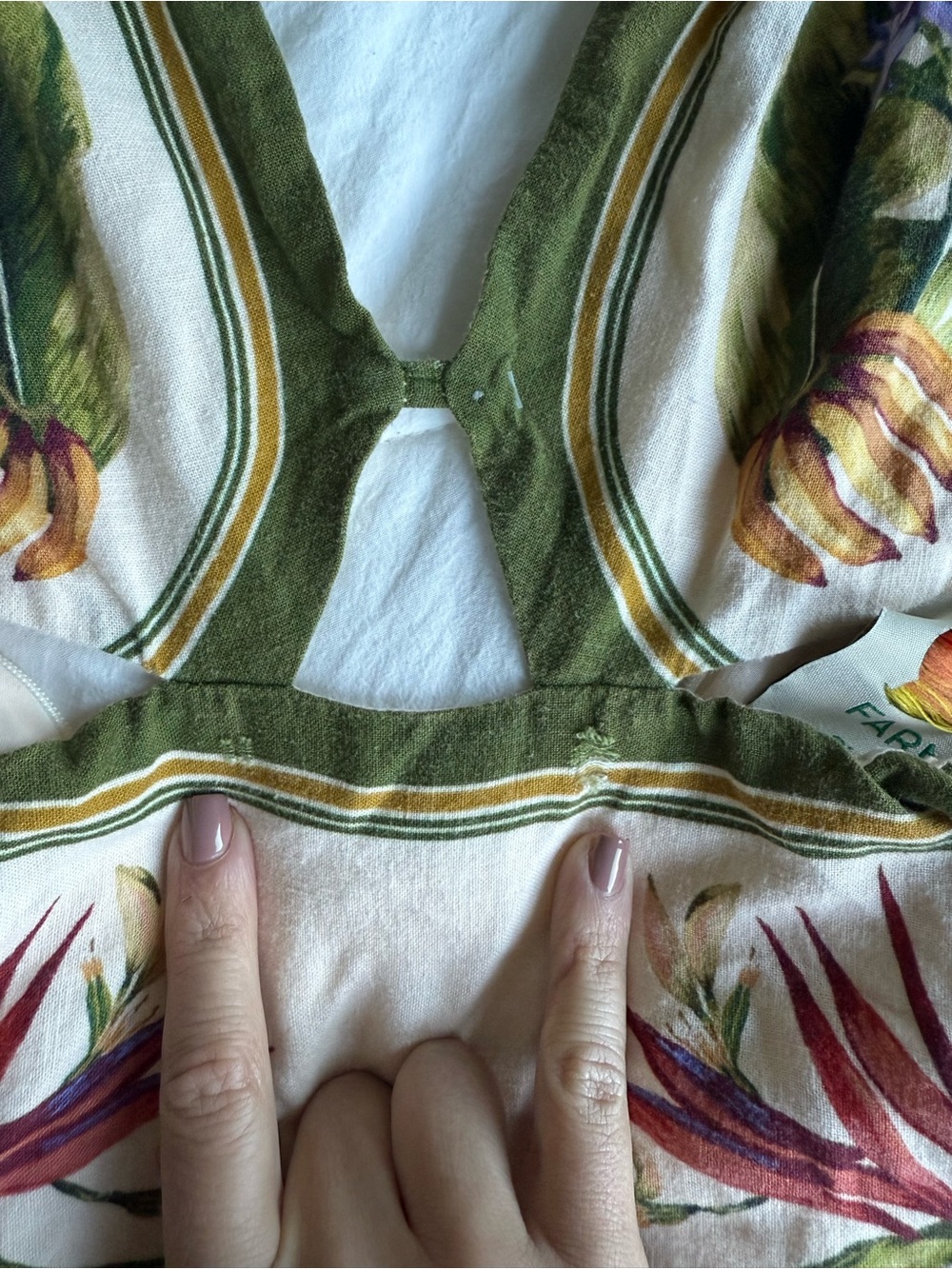 Farm Rio Tropical Scarf Sand Midi Dress - Picture 9 of 10